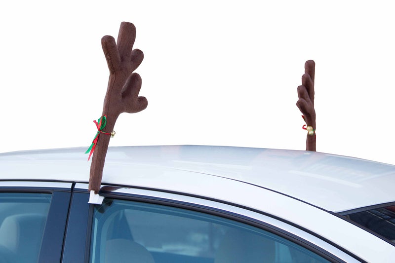 Red Co. 17â€ Standard Reindeer Christmas Car Kit Products, Antlers with Jingle Bells & Nose - Image 3